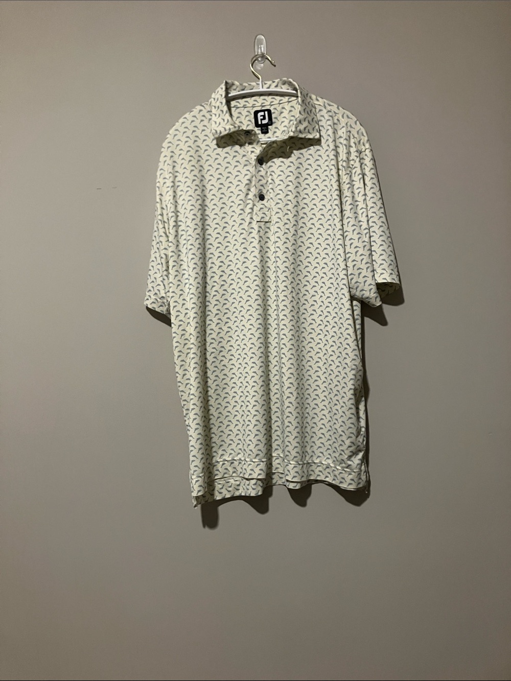 FootJoy White Polo with Small Navy Print